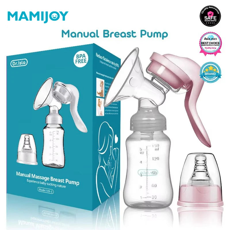 AeroNest™ Manual Breast Pump – BPA-Free Milk Suction Bottle for Postpartum Moms