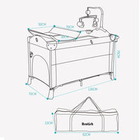 AeroNest™ 6-in-1 Foldable Baby Crib | Cradle, Changing Table &amp; Play Bed