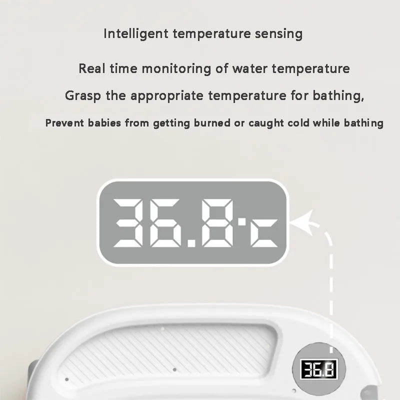 AeroNest™ Smart Baby Bathtub | Soft Cushion, Built-in Thermometer &amp; Portable Design