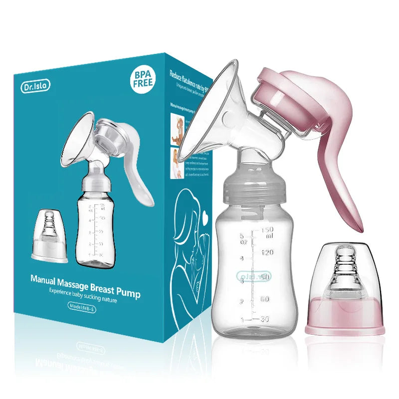 AeroNest™ Manual Breast Pump – BPA-Free Milk Suction Bottle for Postpartum Moms