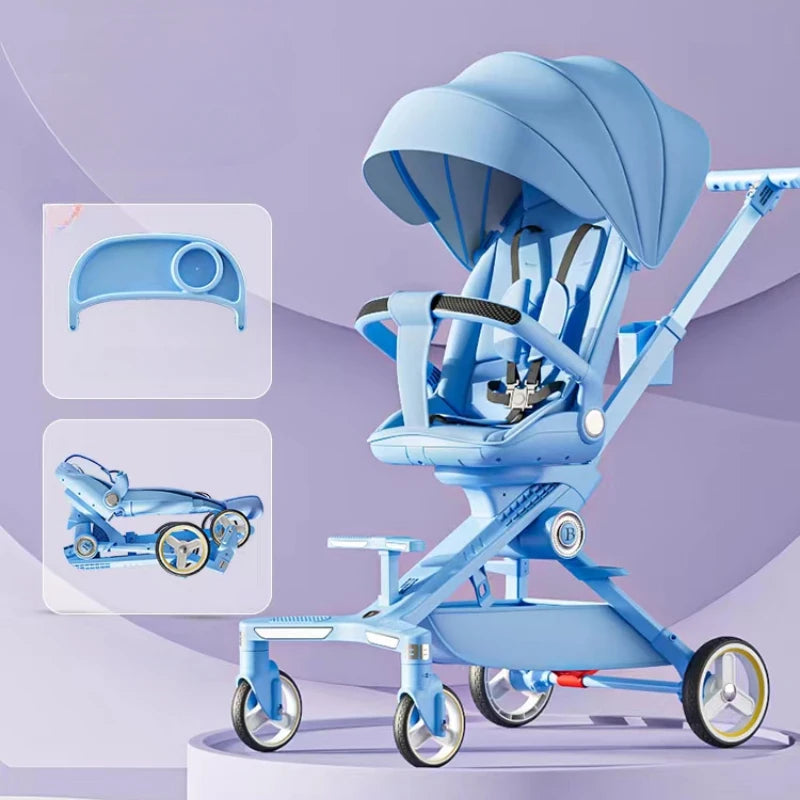 AeroNest™ High-View Baby Stroller – Lightweight, Shock-Absorbing 4-Wheel Design