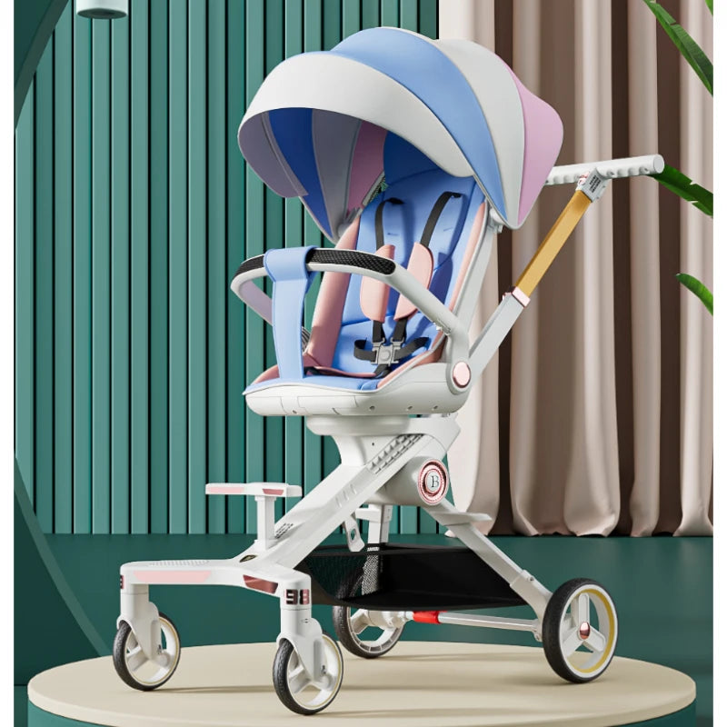 AeroNest™ High-View Baby Stroller – Lightweight, Shock-Absorbing 4-Wheel Design