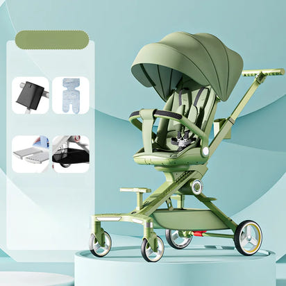 AeroNest™ High-View Baby Stroller – Lightweight, Shock-Absorbing 4-Wheel Design