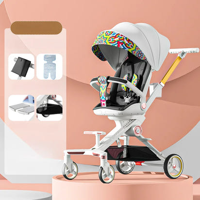 AeroNest™ High-View Baby Stroller – Lightweight, Shock-Absorbing 4-Wheel Design