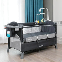 AeroNest™ 6-in-1 Foldable Baby Crib | Cradle, Changing Table &amp; Play Bed
