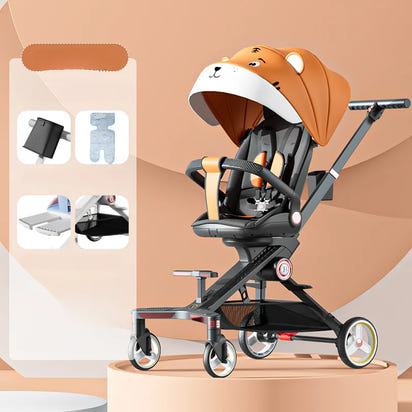 AeroNest™ High-View Baby Stroller – Lightweight, Shock-Absorbing 4-Wheel Design
