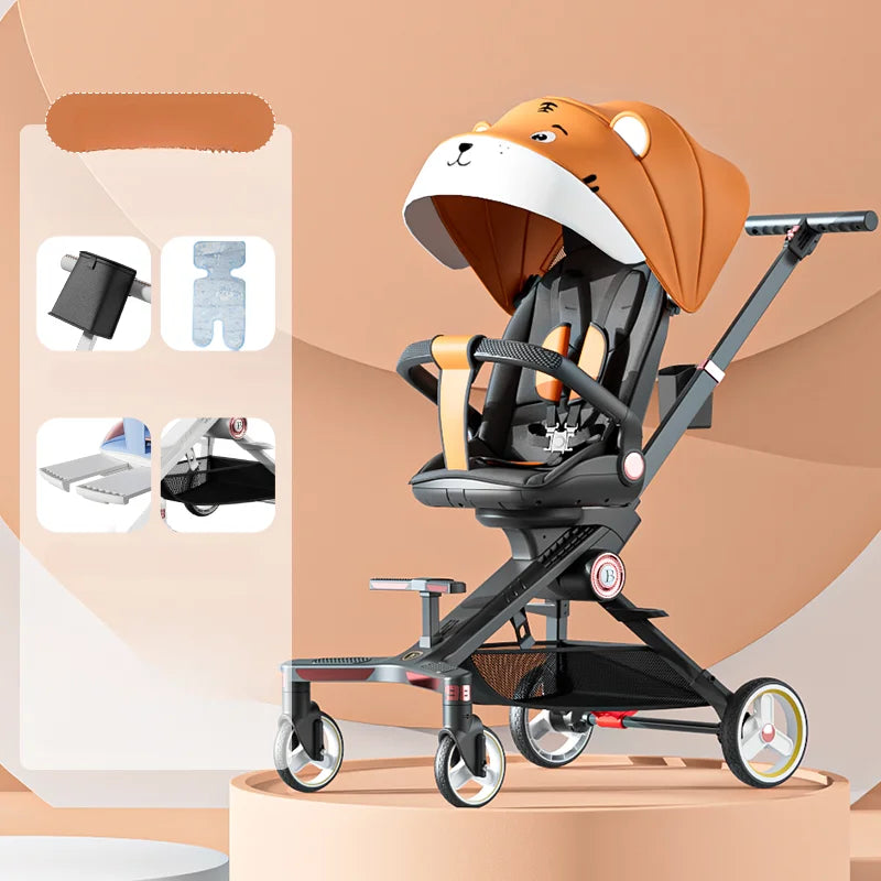 AeroNest™ High-View Baby Stroller – Lightweight, Shock-Absorbing 4-Wheel Design