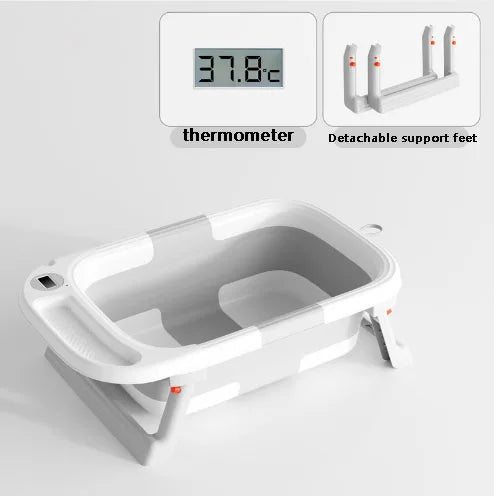 AeroNest™ Smart Baby Bathtub | Soft Cushion, Built-in Thermometer &amp; Portable Design