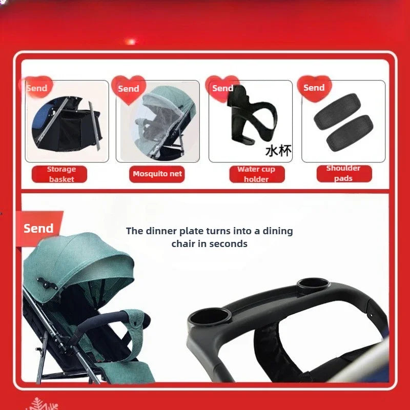 AeroNest™ 2025 2-in-1 Baby Stroller | Sit & Lie, Lightweight, One-Button Fold