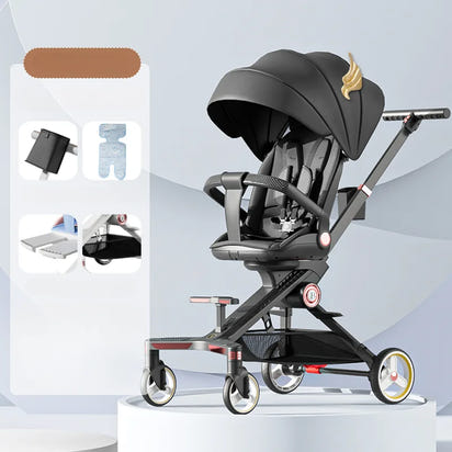 AeroNest™ High-View Baby Stroller – Lightweight, Shock-Absorbing 4-Wheel Design